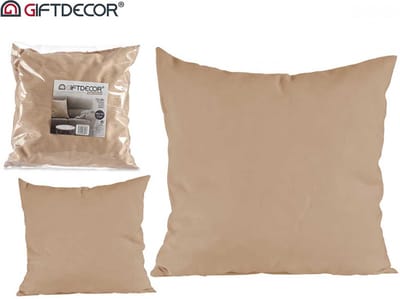 Giftdecor - voordeel set van 2 sierkussens incl vulling - 40*40cm - beige