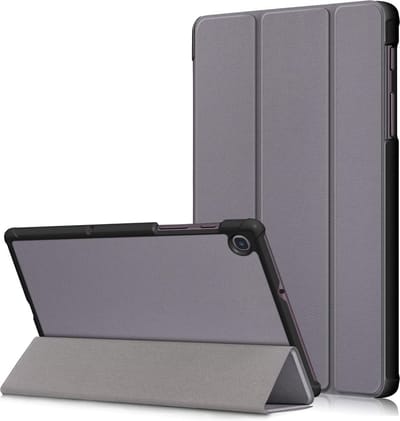 Hoesje Geschikt Voor Samsung Galaxy Tab S6 Lite Hoes Grijs Smart cover 2024 - Hoesje Geschikt Voor Samsung Galaxy Tab S6 Lite 2022 Hoes - tri-fold Bookcase Hoes Cover - Tab S6 lite hoes