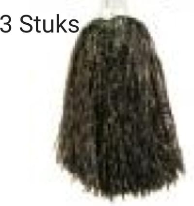 3 x Stuks cheerball/pompom Zwart met ringgreep 23 cm voor kinderen / Volwassenen - Cheerleader verkleed accessoires, Carnaval