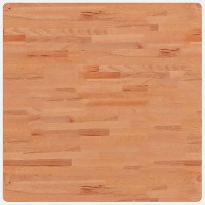 Tafelblad Vierkant - Vervangend Blad - Tafel Opfrissen - Massief Beukenhout - 80x80x15 cm - Houtkleur