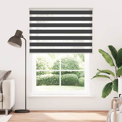vidaXL - Zebra - rolgordijn - 155x200 - cm - stofbreedte - 150,9 - cm - zwart