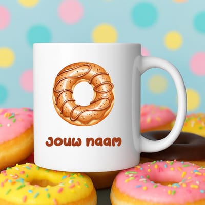 Mok - Donut letter O – Gepersonaliseerd met naam – Grappige Mokken