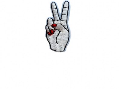 Peace Vinger Hand - strijkapplicatie strijk embleem - patch - patches - stof & strijk applicatie - carnaval