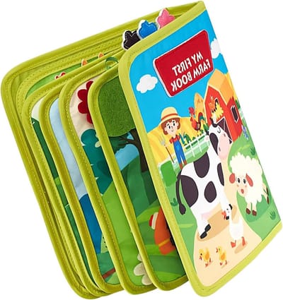 Activiteitenboek - Kalm Speelboek - Fijne Motoriek Trainen - Zelfklevende Veters - 25 x 22 x 3 cm - Boerderij