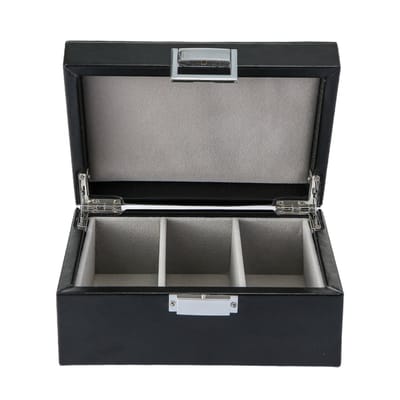 Emilie collection - horlogedoos - zwart - luxe opbergdoos voor 3 horloges - maat small