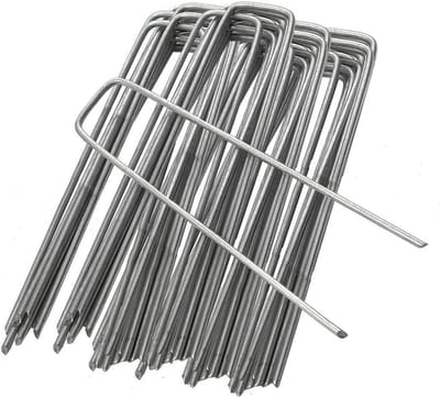 Tuin Pinnen - Grond Nietjes - Gazon Bevestigen - Robuuste Stalen Constructie - 20 Stuks 15 CM - Metaal