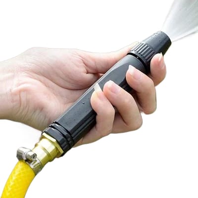 Waterslang Sproeikop - Hogedruk Opzetstuk - Tuin en Auto - Verstelbare Straal - 18 cm Lengte - Metaal