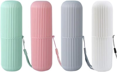 Reisset voor Tandenborstels - 4 Stuks Draagbare Tandenborstelhouders met Bekers voor Kinderen en Kamperen