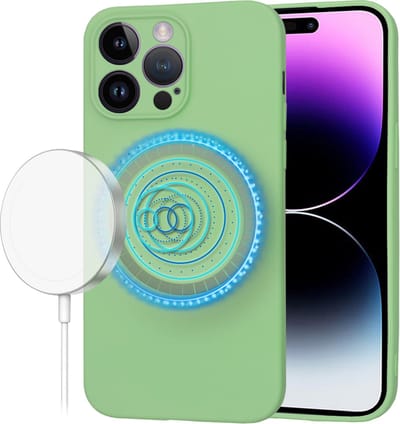 Hoesje geschikt voor Apple iPhone 14 Pro Max - Techsuit Soft Flex Silicone Back Cover - Geschikt voor MagSafe - Mint Green