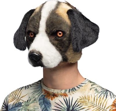 Boland - Pluchen masker Bernard - Volwassenen - Hond - Grappig en Fout - Carnaval - Themafeest