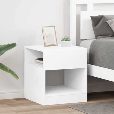 vidaXL - Bijzettafel - 2 - st - Wit - 40,5 - x - 40 - x - 45 - cm - Bewerkt - hout