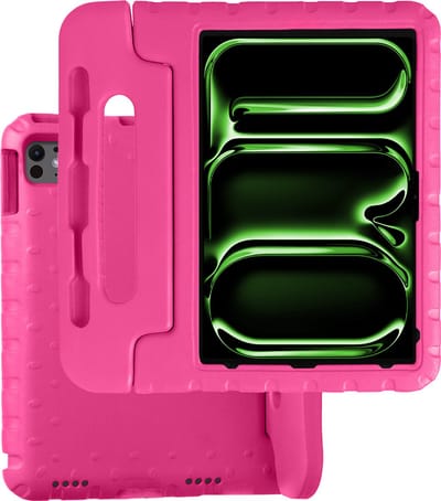 Hoesje Geschikt voor Apple iPad Pro (2024/2025) - 13 inch - Kinderhoes Shockproof Bumper - Kidsproof Case - Tablet Hoes - Kinder Hoes Cover - Roze