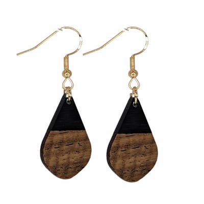 Oorbellen-Manon-Hout-Zilver-Goudkleurig -Charme Bijoux