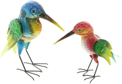 Dream-Garden Metalen Tuinvogels Set van 2 – Sfeervolle Decoratie voor Binnen en Buiten