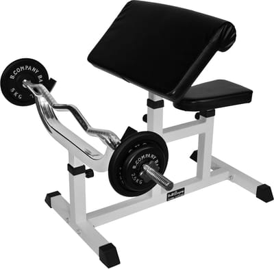 Curl Bank - Biceps Trainer - Spieropbouw Armen - Geïsoleerde Training - Max 250 kg - Zwart Wit