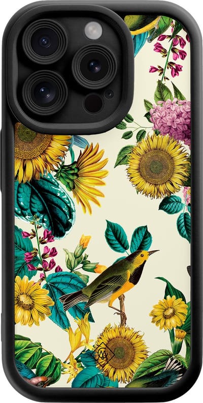 Casimoda® hoesje - Geschikt voor iPhone 13 Pro - Zonnebloemen / Bloemen - Effen telefoonhoesje met lensbescherming - Siliconen/TPU - Backcover - Multi