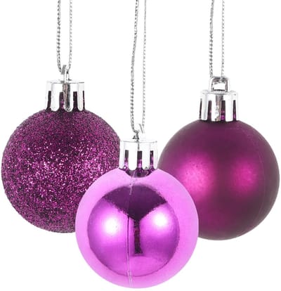 Dailygoods- Kerstballen 24-delige set - Onbreekbaar - Veelkleurig - Glanzend/Glinsterend - Decoratie - Gezinsvriendelijk - Kerstdecoratie