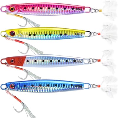 Sinking Lures voor Diepzeevissen - 4 Stuks Hard Metalen Aas voor Tonijn, Zalm en Grouper