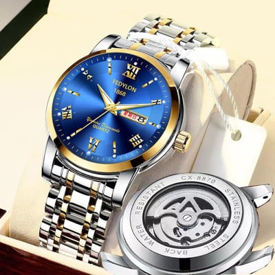 Nieuw Horloge Volautomatisch Niet-mechanisch Horloge Herenhorloge Waterdicht Lichtgevend Zakelijk Licht Luxe Horloge Herenhorloge minimum blue