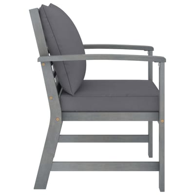vidaXL - Tuinstoelen - 2 - st - met - donkergrijze - kussens - massief - acaciahout