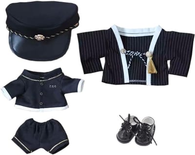 Kleding Set voor 20cm Pluche Poppen: Hoed, Jas, Broek en Accessoires Outfit