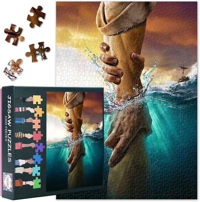 1000-delige puzzel Jezus Christus Hand van God - Religieus Motief - XXL puzzel voor volwassenen - Hoogwaardige puzzel voor bijbelstudie en reflectie