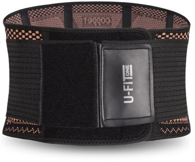 U Fit One Back Support Koper - Rugbrace - Postuur Corrector - Rugband Onderrug - Rugondersteuning - Kopernylonweefsel - Maat L
