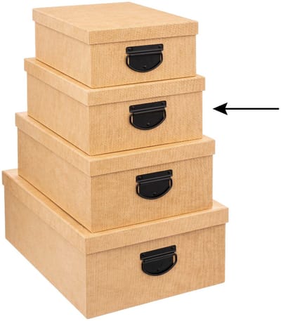 5Five Opbergdoos - 2x - Opslagbox - goudgeel - L30 x B24 x H12 cm - Stevig karton - Industrialbox