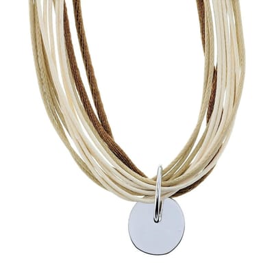 Behave - Dames Ketting Met Zilverkleurige Hanger - Minimalistisch Touw