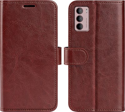 MobyDefend Hoesje - Geschikt voor Motorola Moto G42 - Wallet Book Case (Sluiting Achterkant) - Bruin