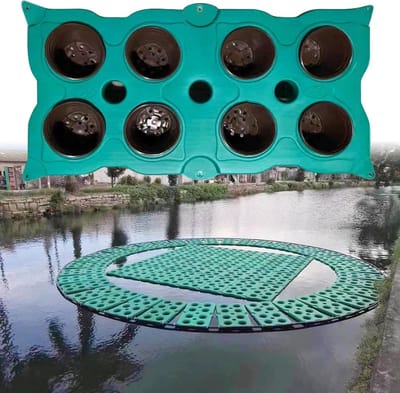 Drijvende mand - Vijver eiland - Planten kweken - Milieuvriendelijk materiaal - 100x50x6 cm - Groen