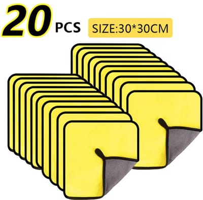 TLVX 20 stuks Hoge Kwaliteit Zachte Microvezeldoek 30cm x 30cm – Auto Droogdoek – Stof Poetsdoek –Hoog Absorberend – Microveber – Schoonmaak – Car Detailling – Vocht Water Opname doek – Stofvrij – Streeploos - Herbruikbaar – Wasbaar – Snel Drogend