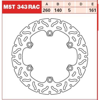 Remschijf TRW MST343RAC, 1 Stuk