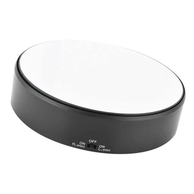 Dailygoods- Draaistandaard 18 cm - 360° Draaiplatform - Instelbaar Toerental - Display Standaard - Spiegelglazen Oppervlak - Hoogwaardige Materialen - Displaystand