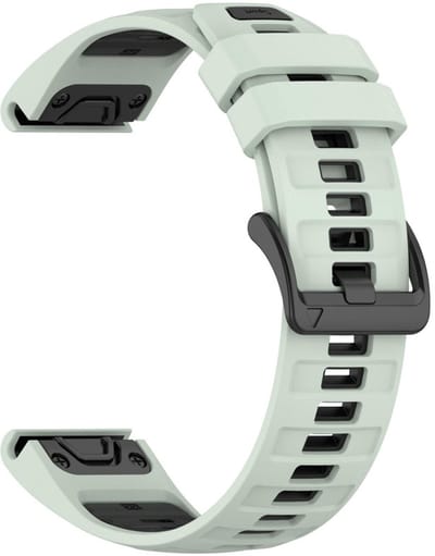 Siliconen bandje - geschikt voor Garmin Fenix 5S (Plus) / 6S / 7S / 8 (43 mm) / Approach S12 / S42 / S70 42 mm / Epix Pro (Gen 2) 42 mm / D2 Delta S / Mk3(i) 42 mm - mint zwart