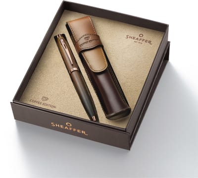 Sheaffer Balpen Giftset - 100 Coffee ed. Matt brown - lederen penetui - SF-G2937451-6
