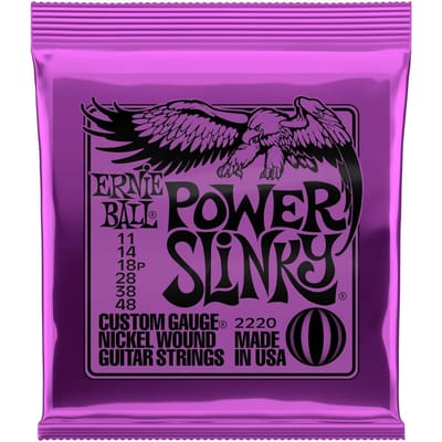 Ernie Ball Power Slinky - Elektrische Gitaarsnaren - Nickel Wound - Heavy Gauge - 11-14-18p-28-38-48