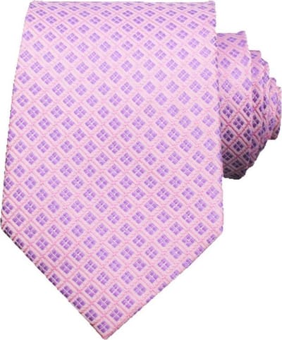 Fako Fashion - Luxe Stropdas - 145cm - 8cm - Roze/Paars Geblokt