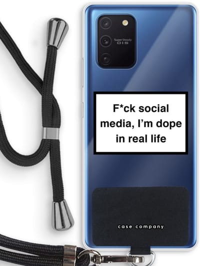 Case Company® - Hoesje met koord geschikt voor Samsung Galaxy Note 10 Lite hoesje met Koord - I'm dope - Telefoonhoesje met Zwart Koord - Bescherming aan alle Kanten en Over de Schermrand