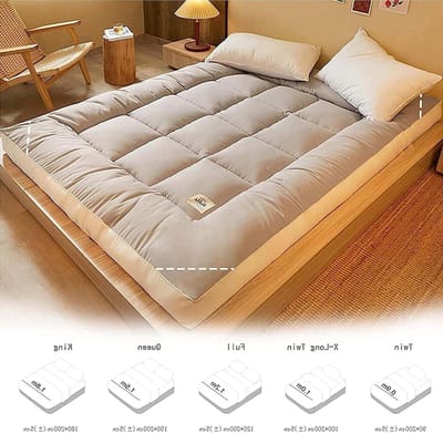Japanse Futonmatras - Vloermatras Opvouwbaar - Comfortabel Slapen - Drielaags Ontwerp - 180 x 200 cm - Grijs