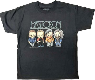 Mastodon - Band Character Kinder T-shirt - Kids tm 8 jaar - Zwart