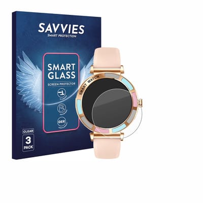 3 Stuks Savvies Screenprotector - geschikt voor Bekomiya Smartwatch 1.27" - beschermfolie glas transparant