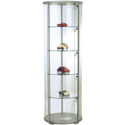 Vitrinekast glas rond glasvitrine met slot
