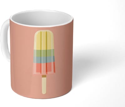 Mok - Koffiemok - Waterijsje - Pasteltinten - Minimalistisch - Mokken - 350 ML - Beker - Koffiemokken - Theemok
