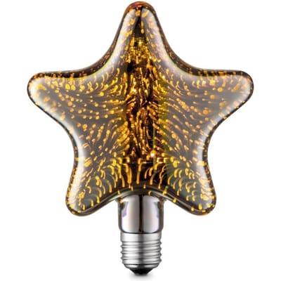 Edison Vintage LED filament lichtbron Star - Veelkleurig - 3D - Retro LED lamp - 14/4/17cm - geschikt voor E27 fitting - 4W 20lm 2200K - warm wit licht