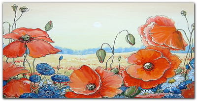 Tulup Canvas Doek Foto - Wilde bloemen Print Op Doek - 100 cm x 50 cm - Veelkleurig Schilderij Op Canvas - Boheemse Canvas Kunst - Foto Op Canvas - Canvas Decoratie voor de Keuken