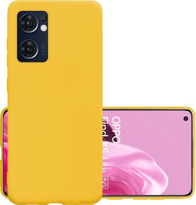 Hoesje - Geschikt voor OPPO Find X5 Lite - Sterk & Shockproof - Hoes Cover - Siliconen Case - Geel