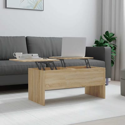 vidaXL - Salontafel - 102x50,5x46,5 - cm - bewerkt - hout - sonoma - eikenkleurig