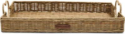 Riviera Maison Dienblad rechthoek Bruin - Happy Heart Serveerblad met handvaten hartje - Rattan