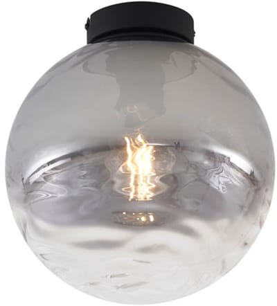 QAZQA pillon - Design Plafondlamp - 1 lichts - Ø 25 cm - Zwart - Woonkamer | Slaapkamer | Keuken